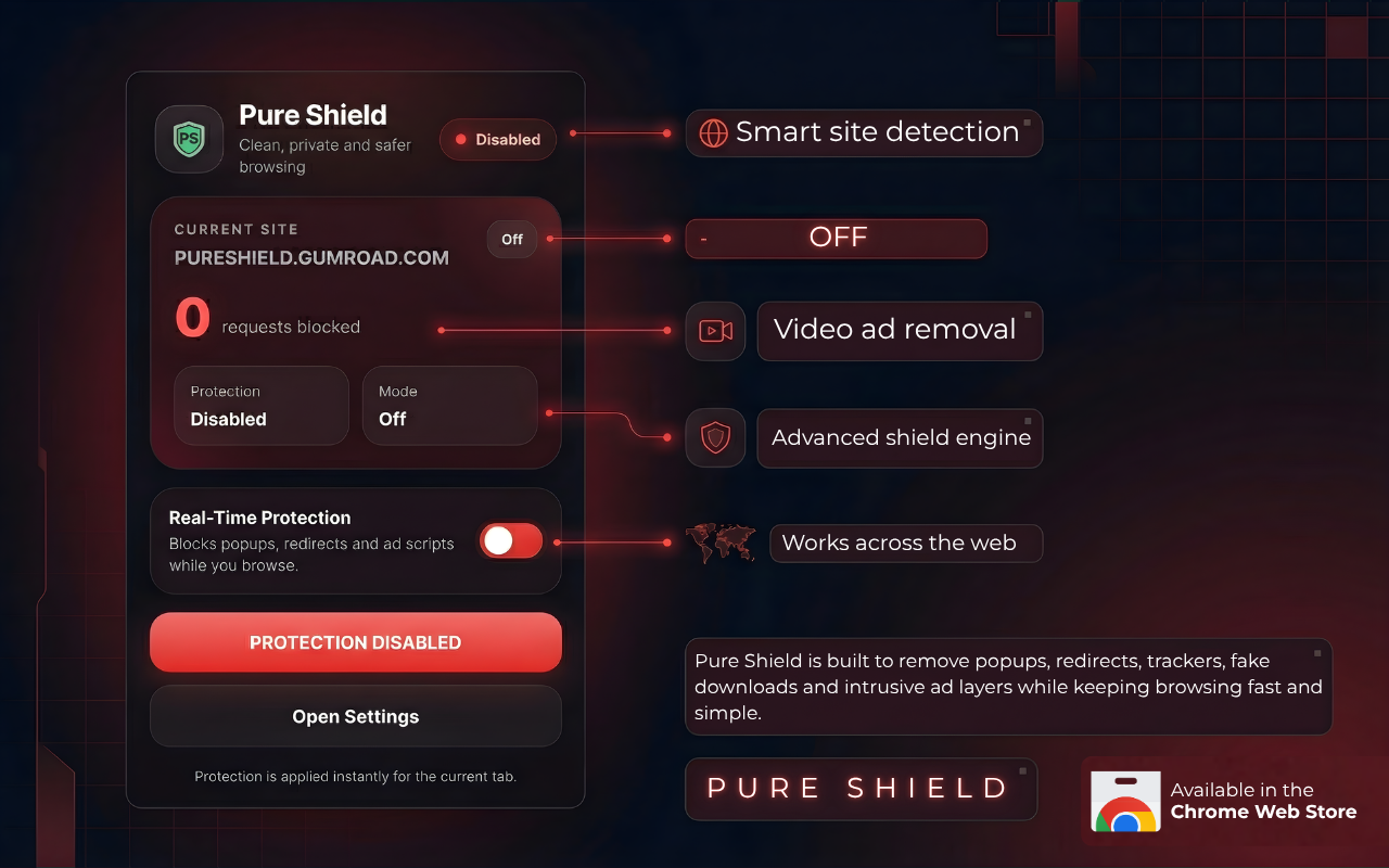Pure Shield Ad & Pop up Blocker - 截图 1