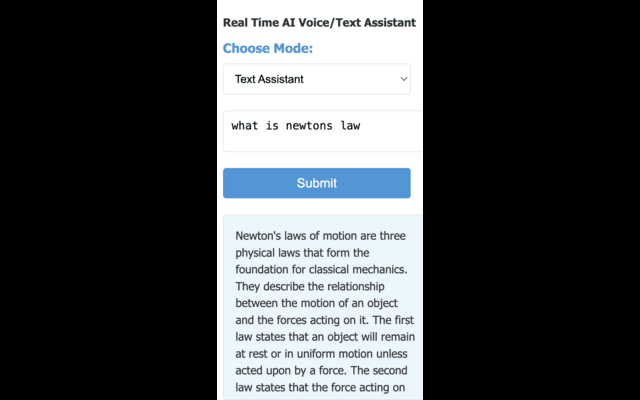 Real Time AI Voice/Text Assistant - 截图 3