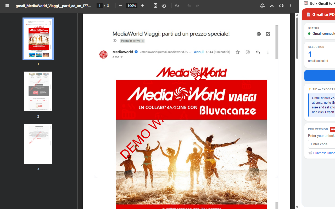 Bulk Gmail to PDF Exporter - 截图 2