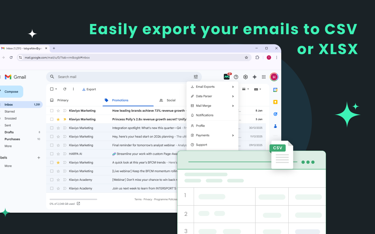 MailTwig – Export Emails, AI Data Parsing & Mail Merge - 截图 3