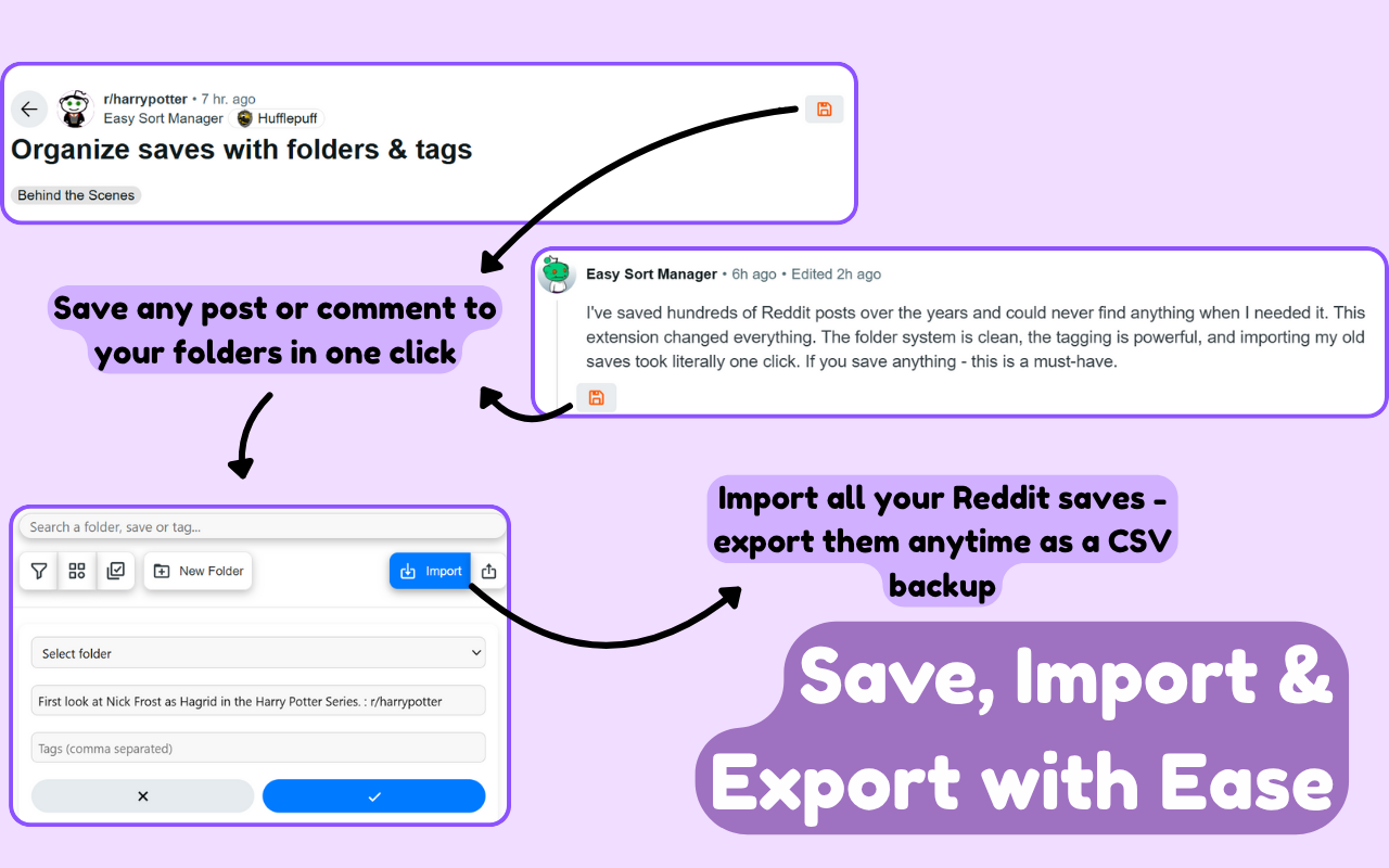 Easy Sort - Reddit Saved Post Manager & Organizer - 截图 2