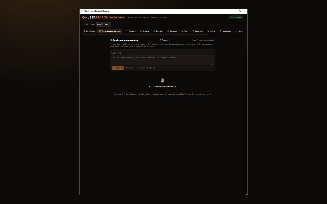 Forensic Web Capture: Court-Grade Evidence for OSINT | UserSearch - 截图 3