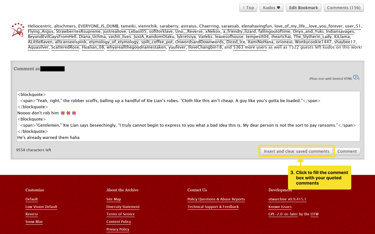 AO3 Quoted Comment Tool - 截图 2