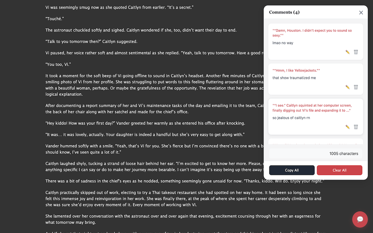AO3 Inline Comment Companion - 截图 2