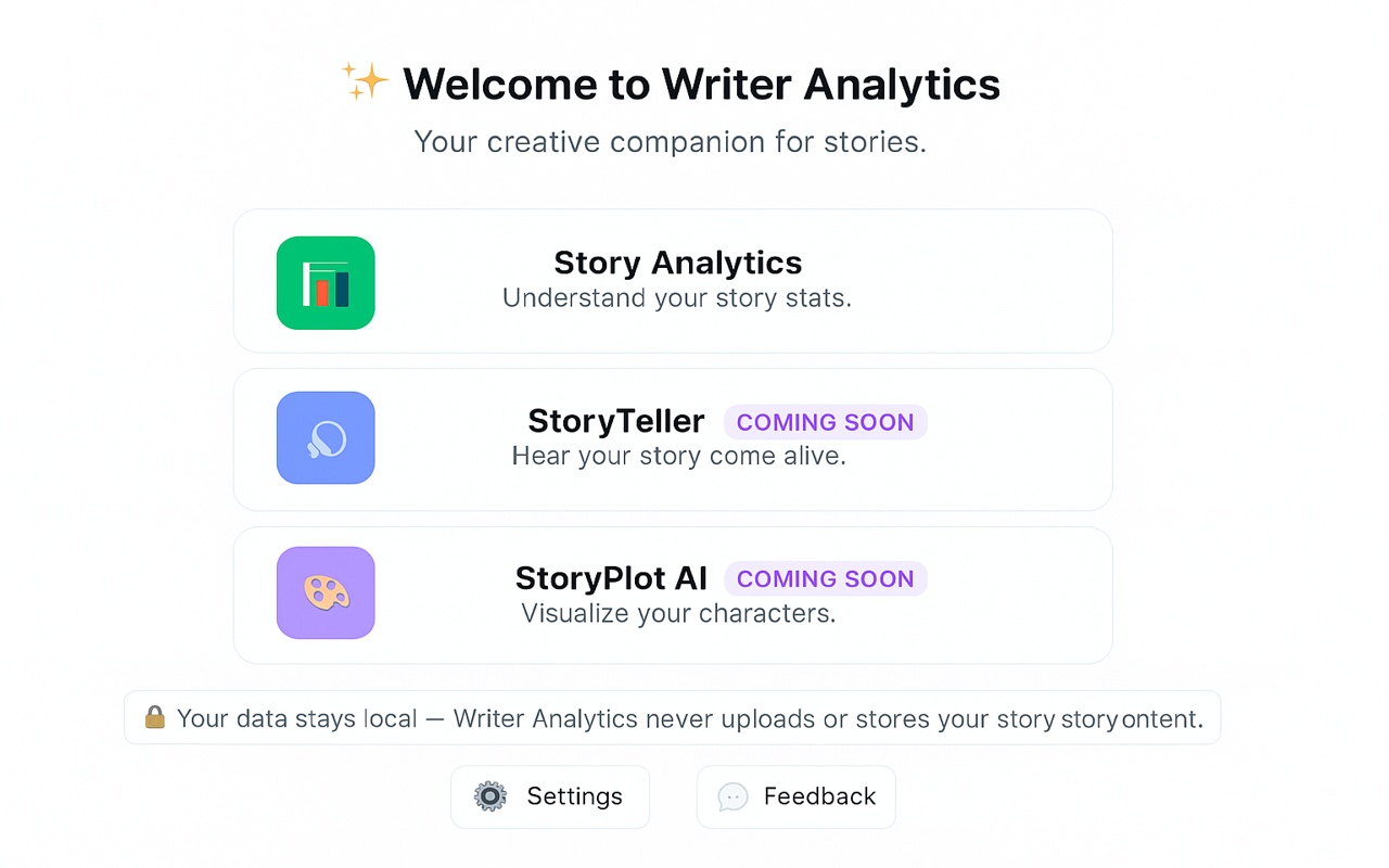 Writer Analytics - 截图 1
