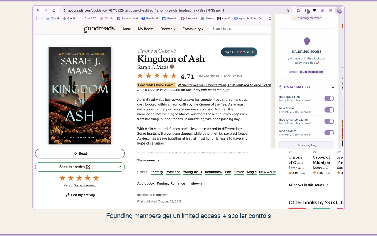 MoodReads - Spice Content for Goodreads & AO3 - 截图 2