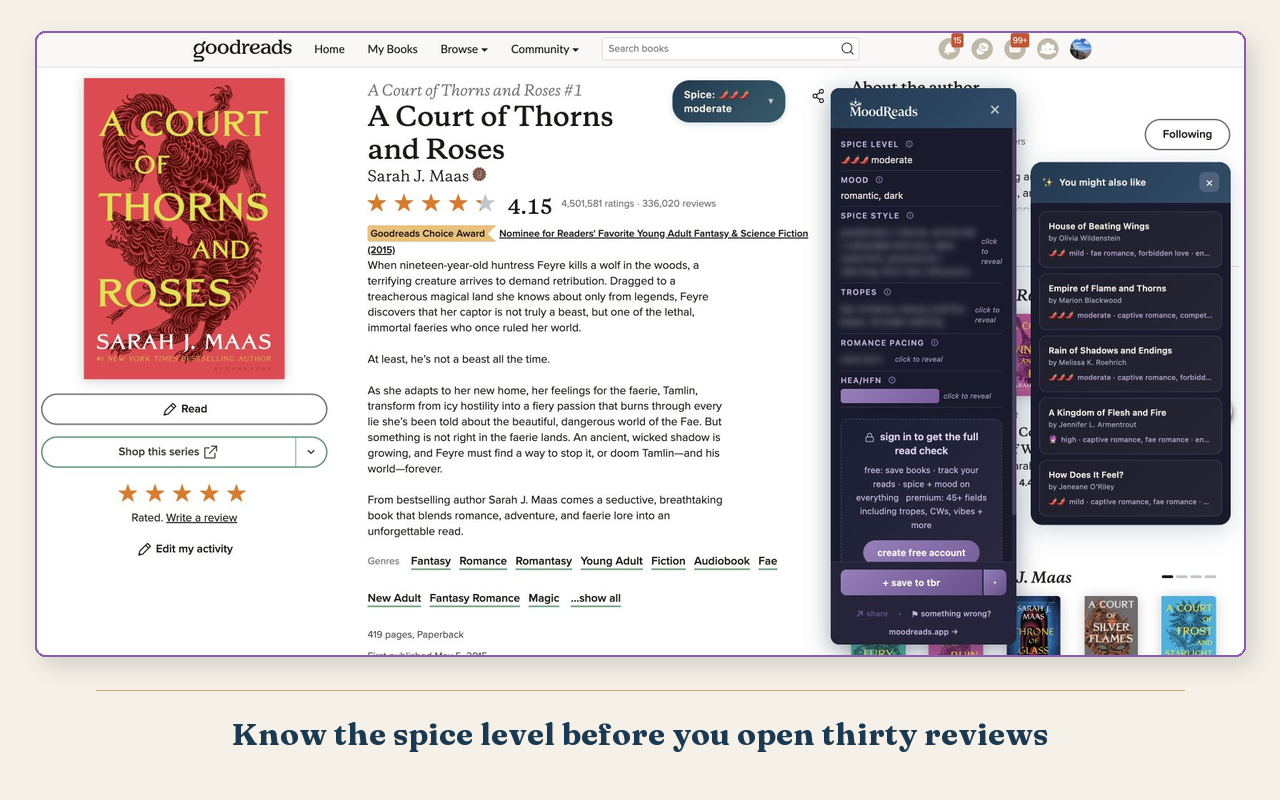 MoodReads - Spice Content for Goodreads & AO3 - 截图 3