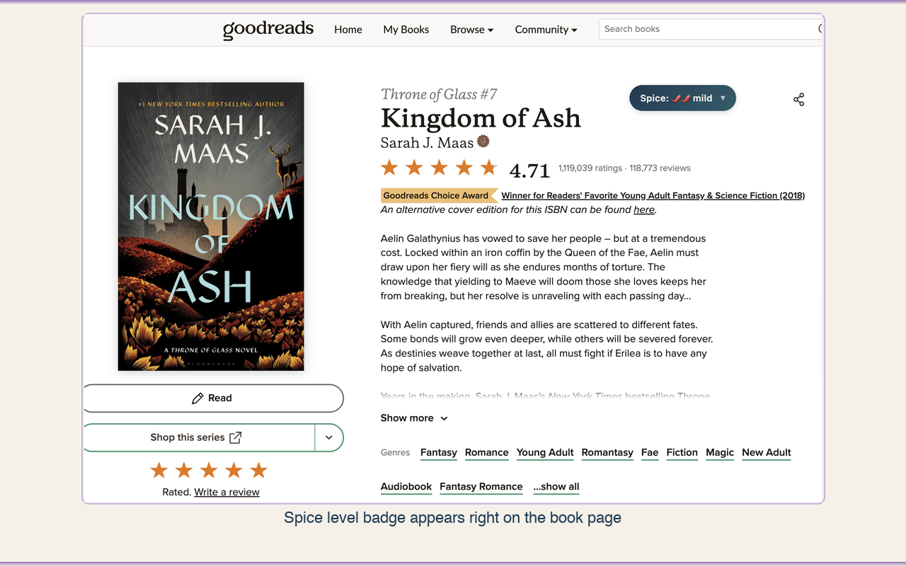 MoodReads - Spice Content for Goodreads & AO3 - 截图 5