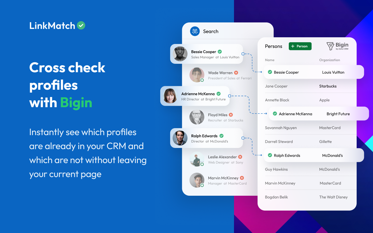 LinkMatch for Zoho Bigin - 截图 2