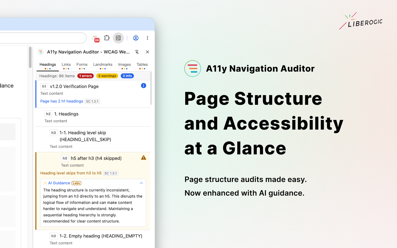 A11y Navigation Auditor - WCAG Web Accessibility Structure Audit & AI - 截图 2