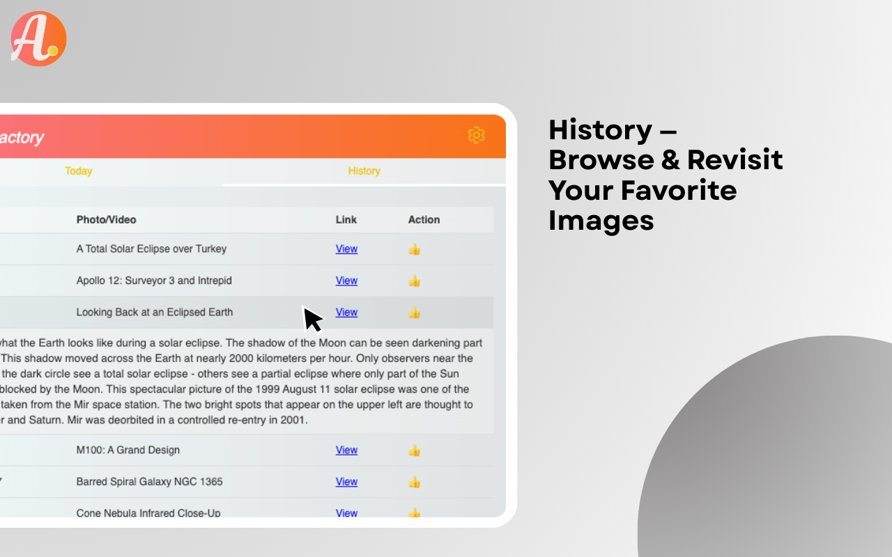 AstroFactory: NASA’s APOD in Your Sidebar - 截图 1