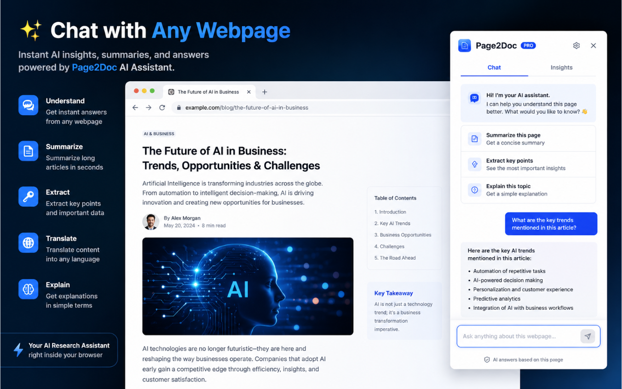 Page2Doc — Web Page to PDF, Word & Excel - 截图 1
