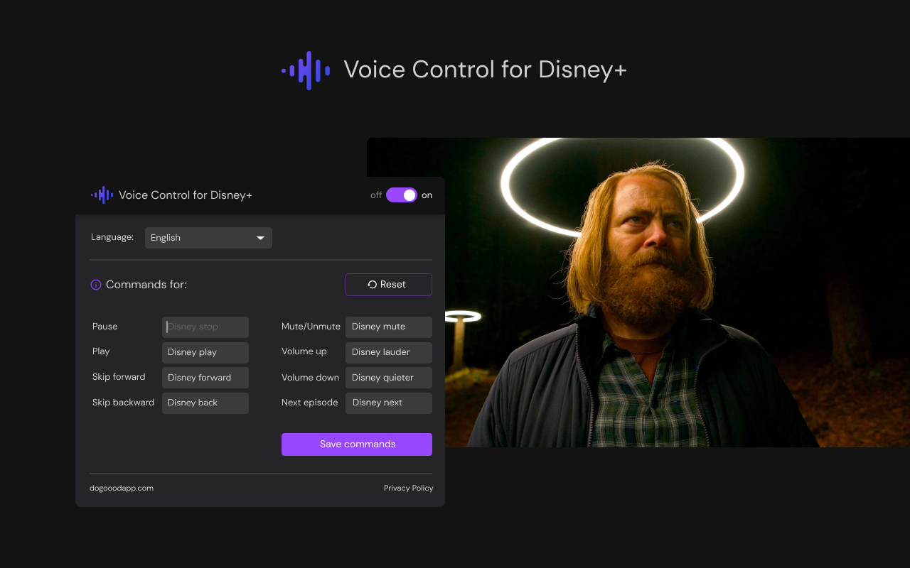 Voice Control for Disney+ - 截图 1