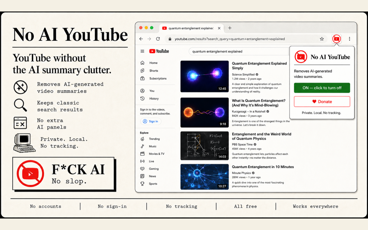 No AI YouTube - 截图 2