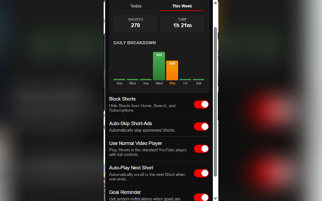 No Youtube Shorts : Block, Skip, Count and Control - 截图 3