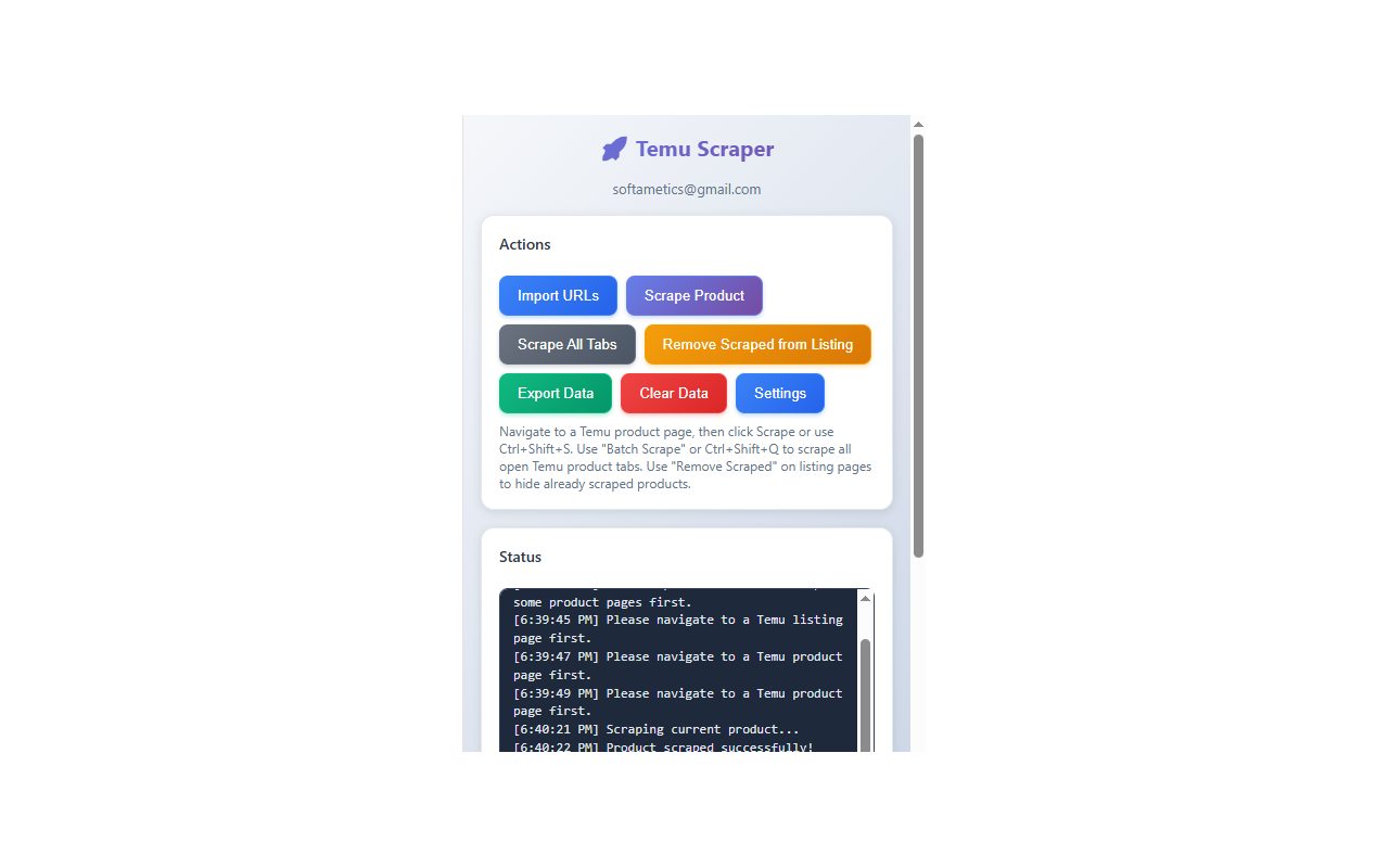 Temu Scraper 2.0 - 截图 2