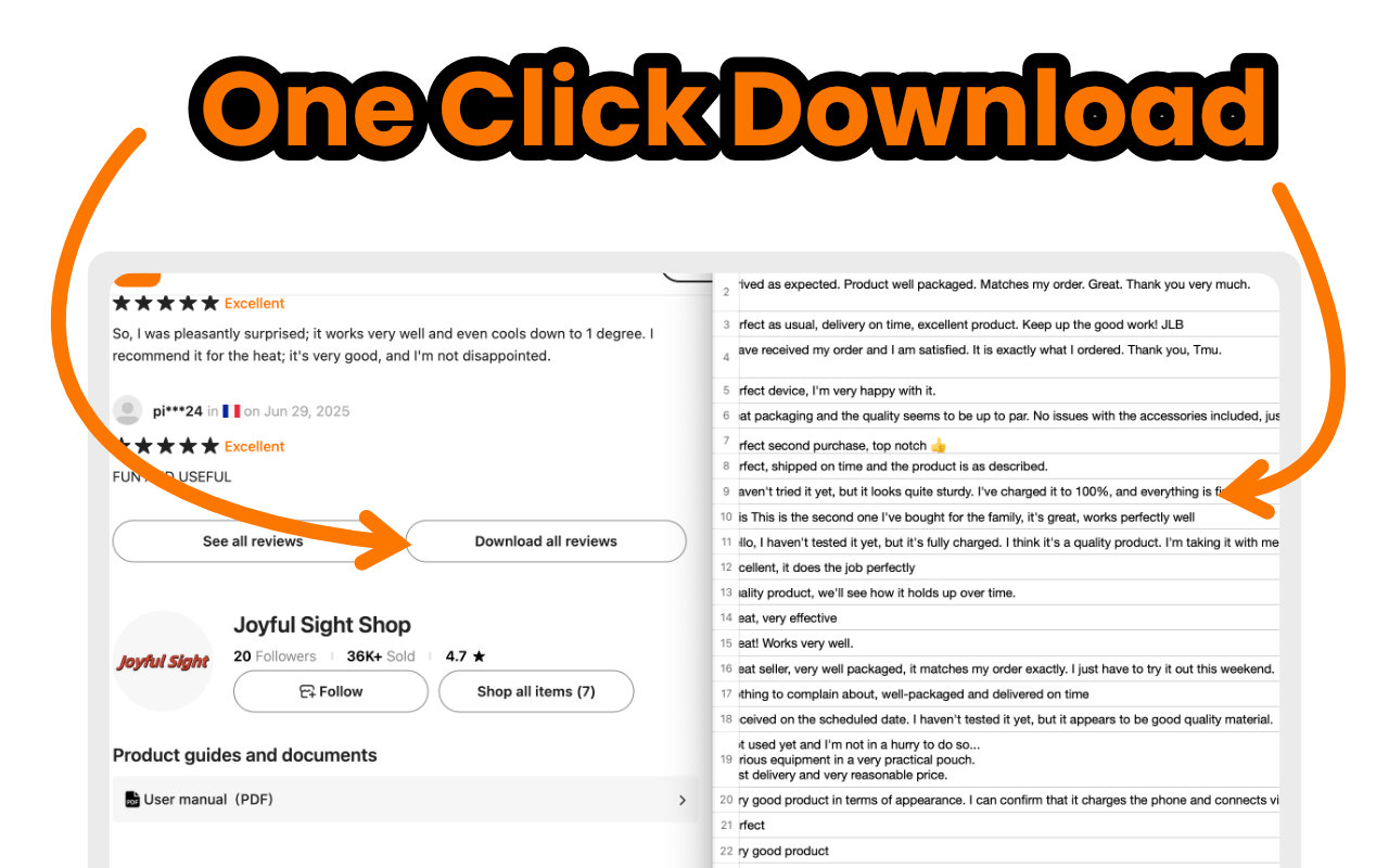 Temu Reviews Exporter - 截图 3