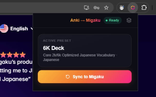 Anki → Migaku Sync - 截图 1