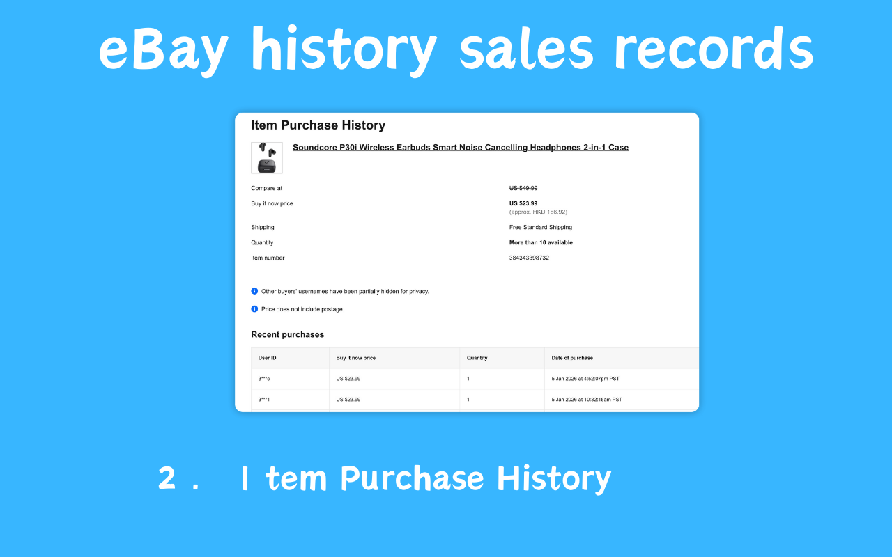 eBay 历史售卖价格 - 截图 2