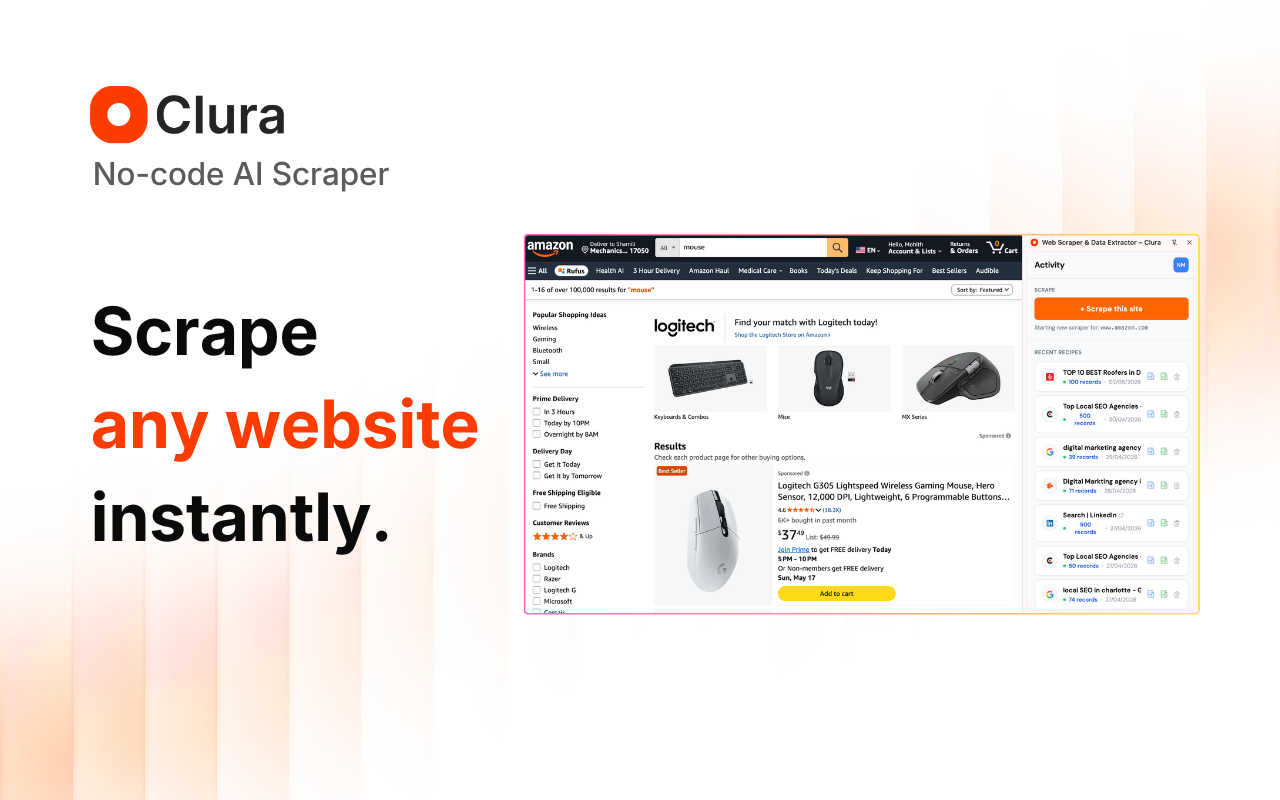 Clura - 人工智能网页抓取工具 - 截图 3