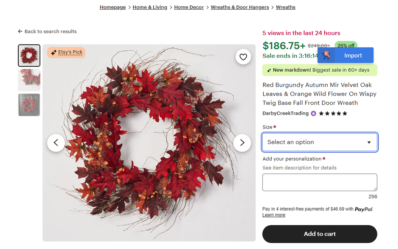 HANDMADE - Dropshipping for Etsy and WooCommerce Extension - 截图 1