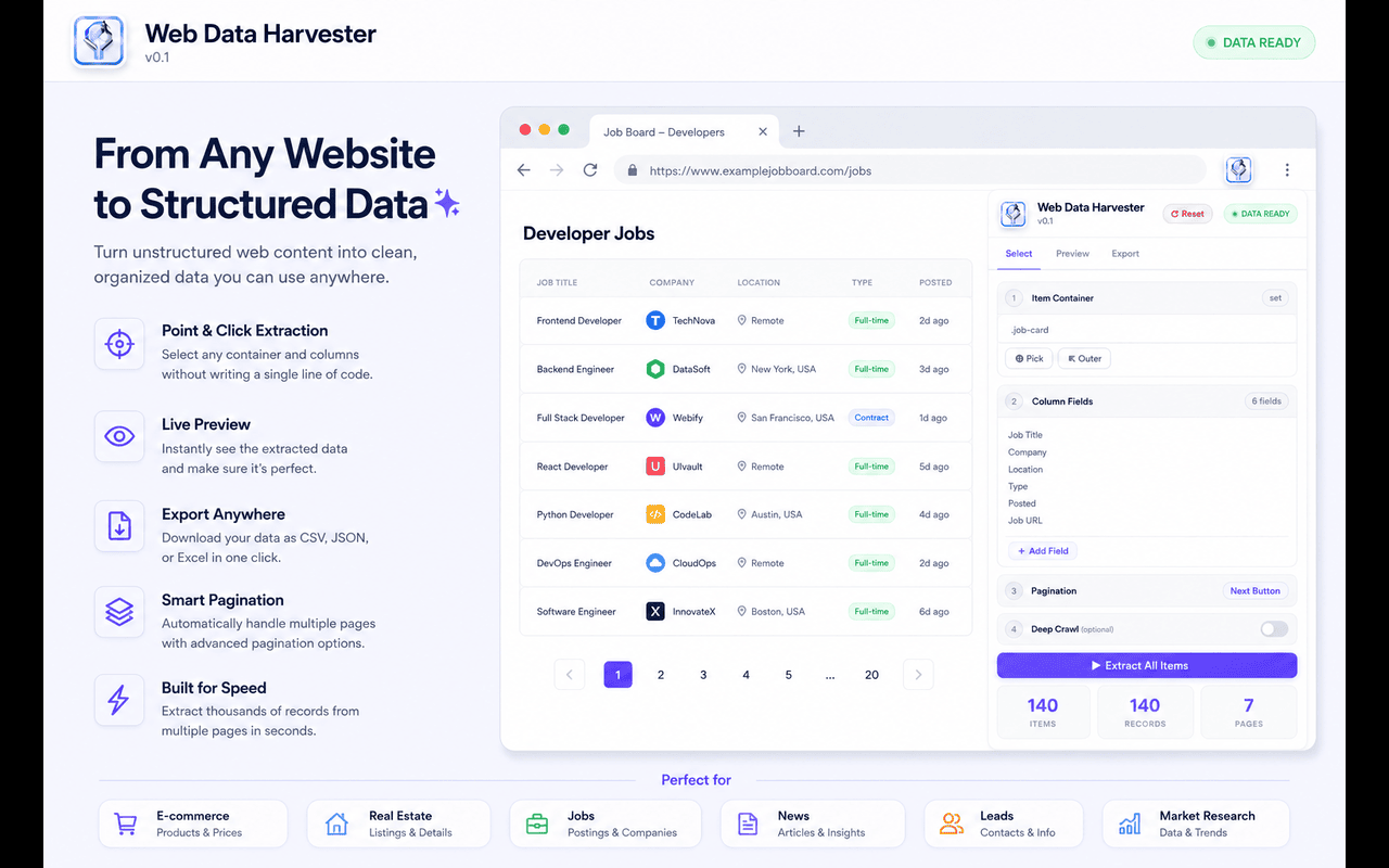Web Data Harvester - Instant Data Scraper - 截图 5