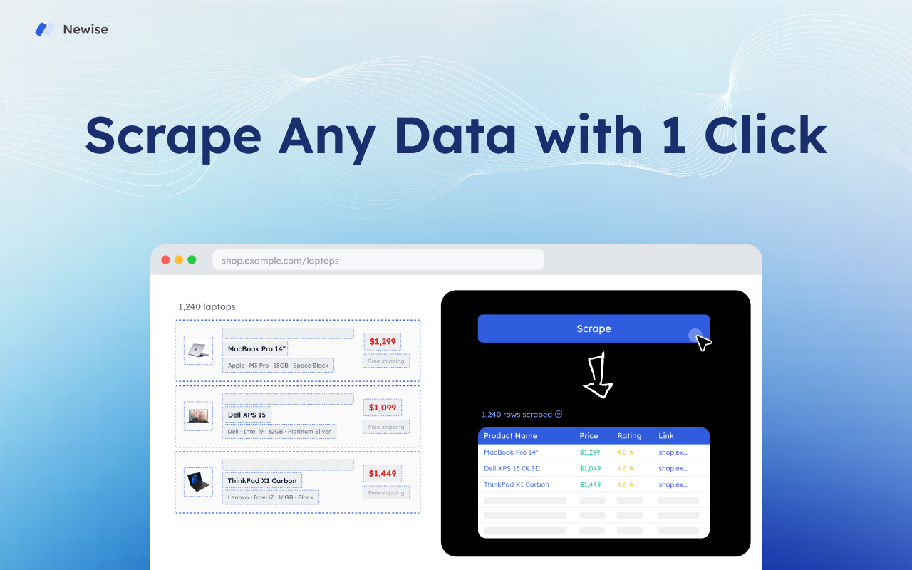 网页抓取器 — 无代码列表与表格导出至Excel/CSV - 截图 4