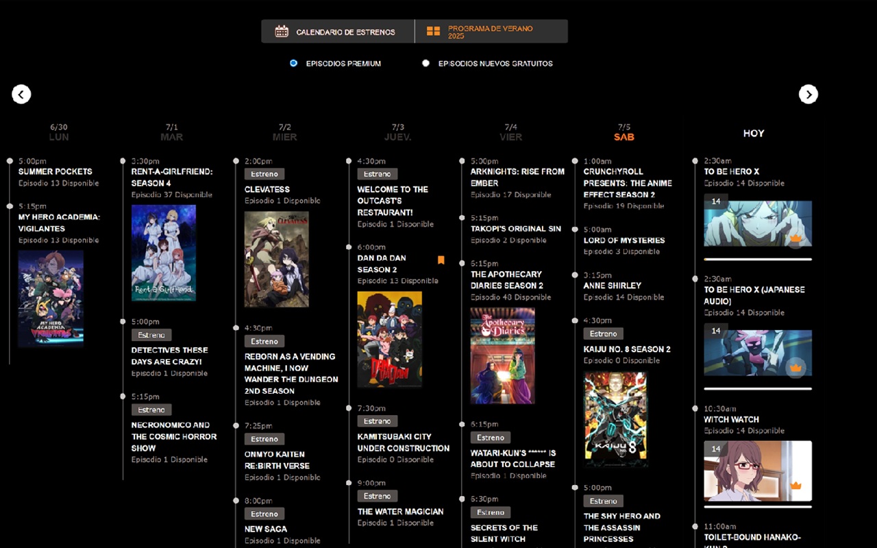 Crunchyroll Simple Custom Simulcast Calendar - 截图 2