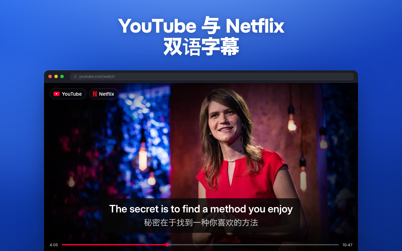 Linglass — YouTube和Netflix双语字幕 - 截图 2