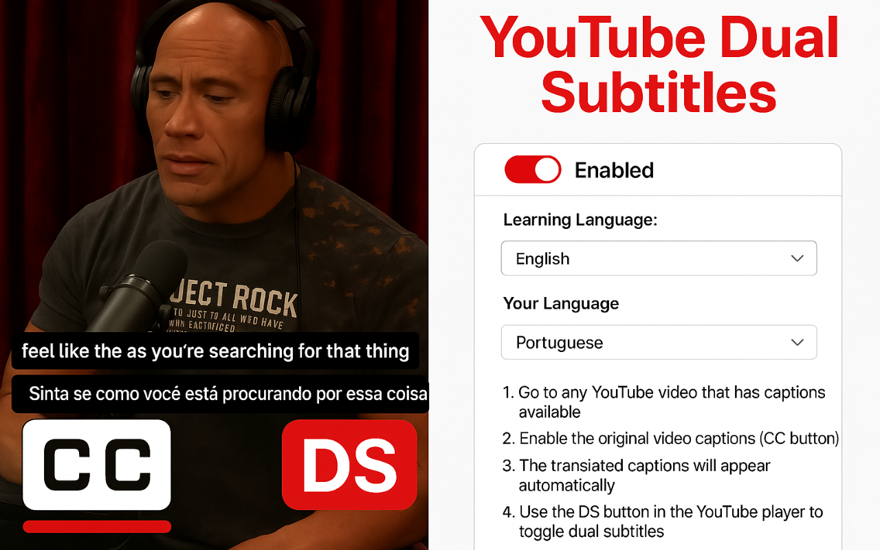 YouTube Dual Subtitles - 截图 1