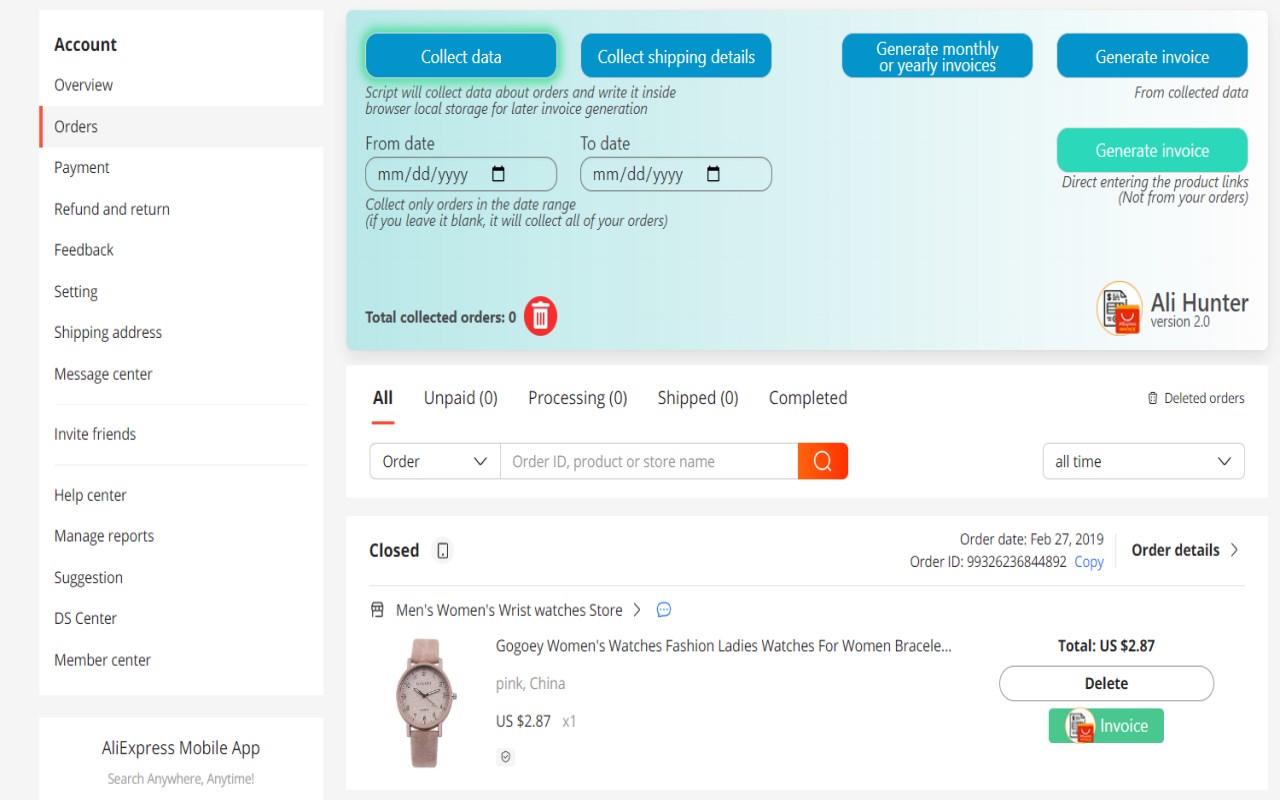 AliInvoice™️ - Get Aliexpress invoice & Receipt - 截图 3