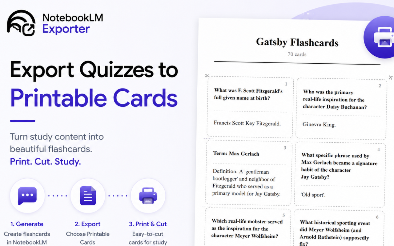 Super NotebookLM Exporter: PDF, Quiz & Flashcards - 截图 3