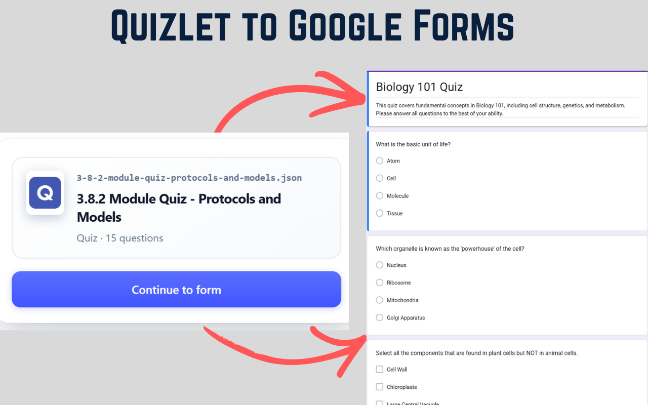 Quizlet to Google Forms Exporter - 截图 2