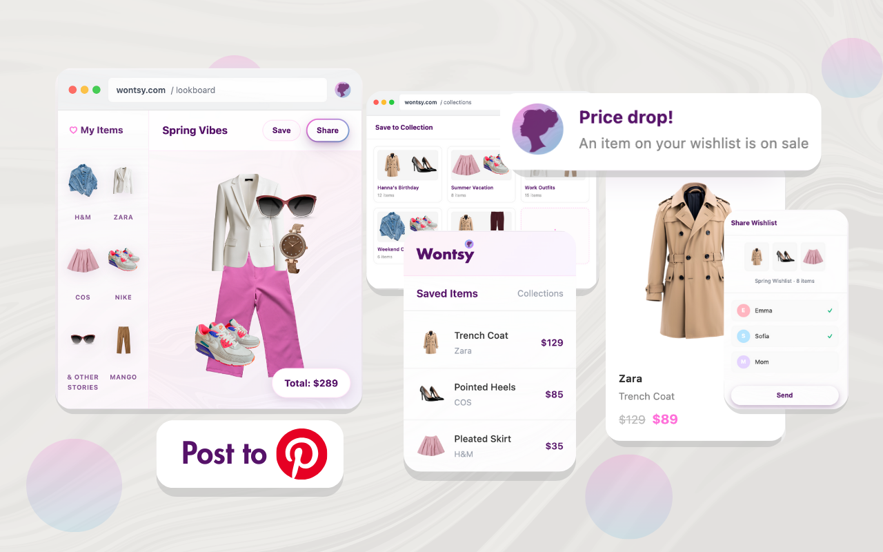 Wontsy - Universal Wishlist, Outfit Builder & Price Alerts - 截图 4
