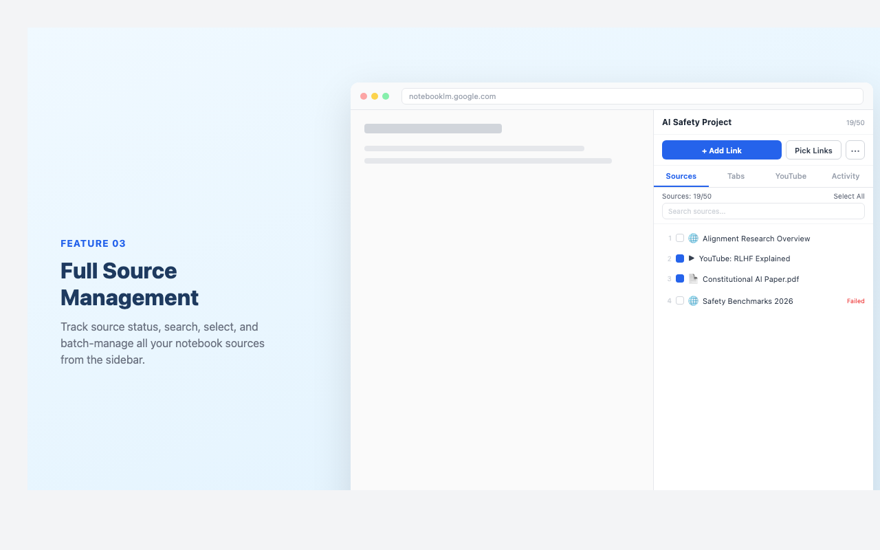 NotebookLM Hub - Import, Sync & Export - 截图 3