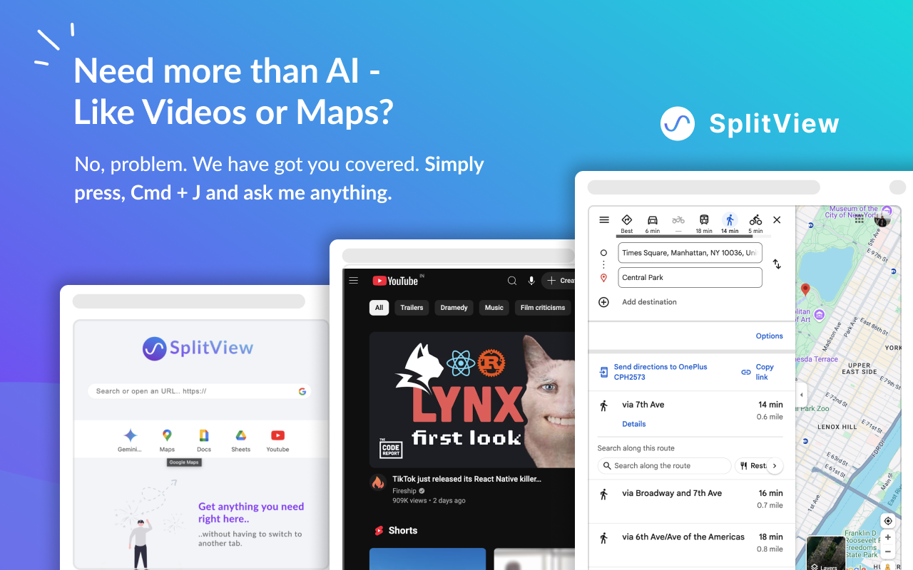 Gemini in Chrome by SplitView - Free AI Chat Assistance & more.. - 截图 2