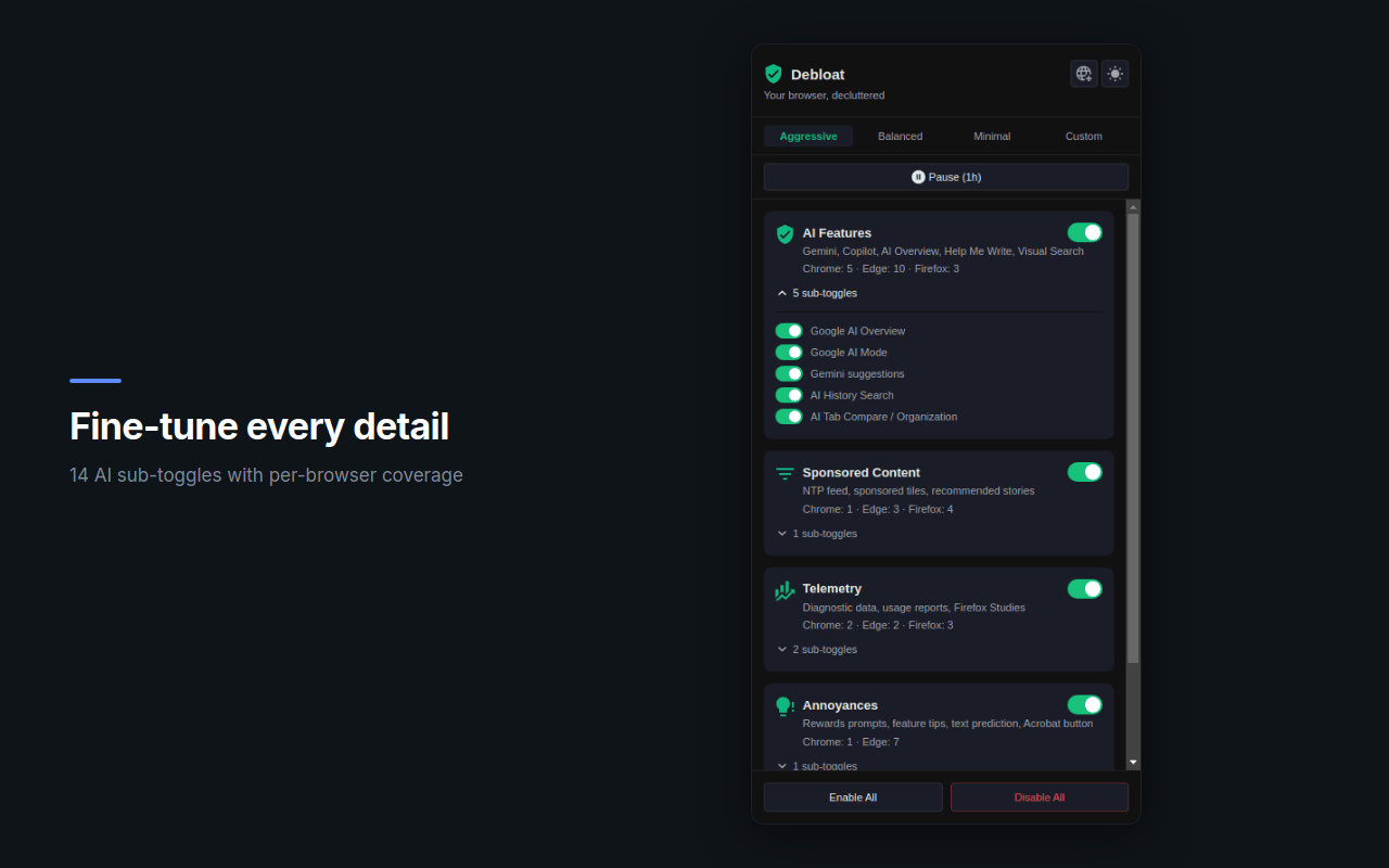 Debloat — Hide AI Clutter - 截图 1
