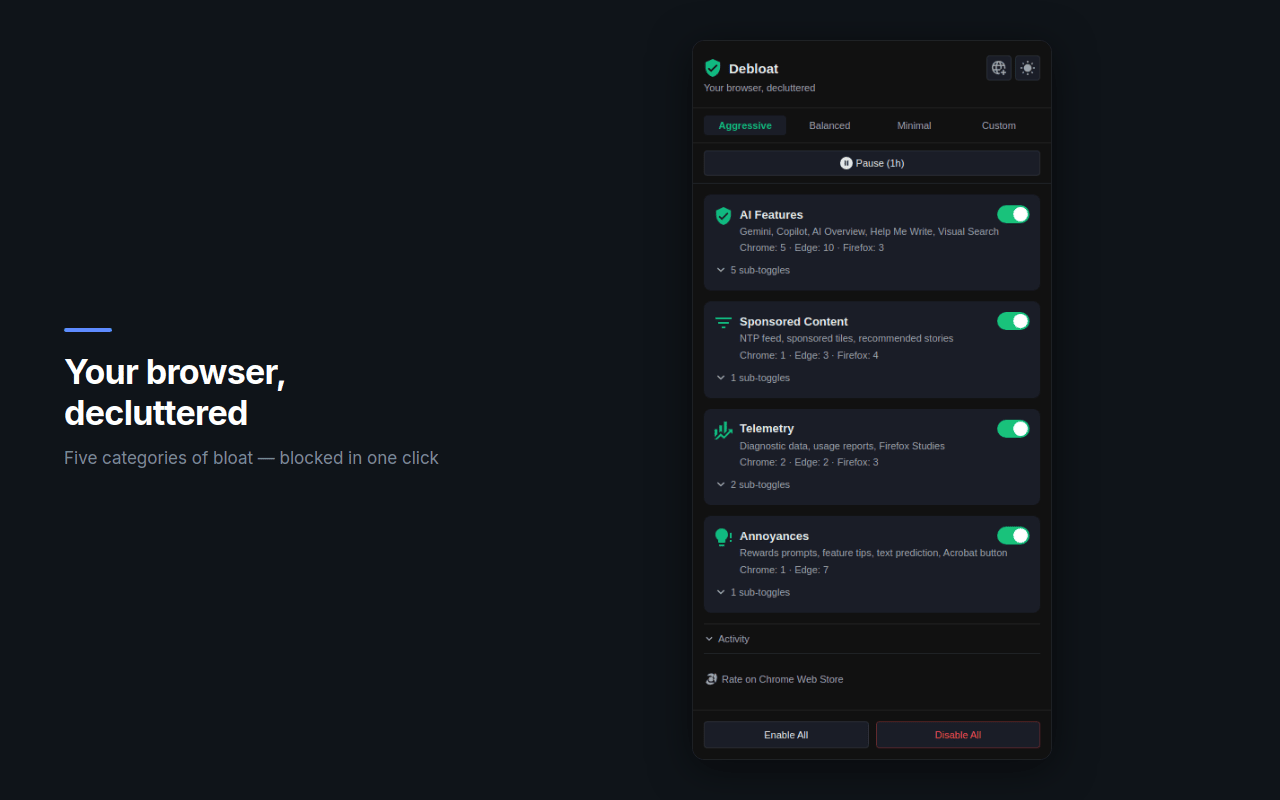 Debloat — Hide AI Clutter - 截图 4