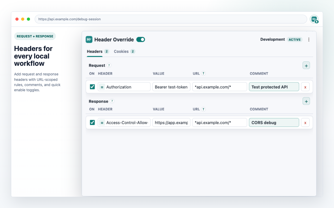 Header Override: Modify HTTP Headers & Cookies - 截图 2