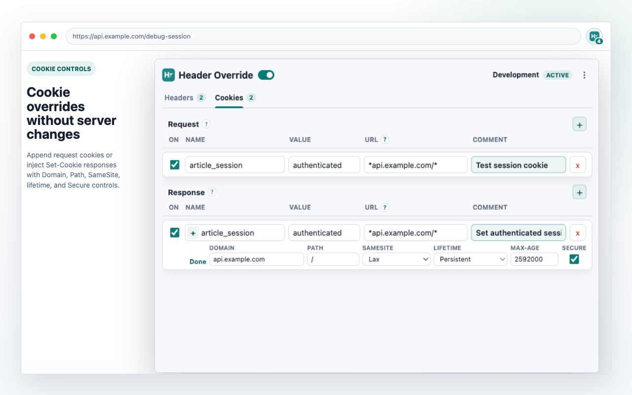 Header Override: Modify HTTP Headers & Cookies - 截图 3