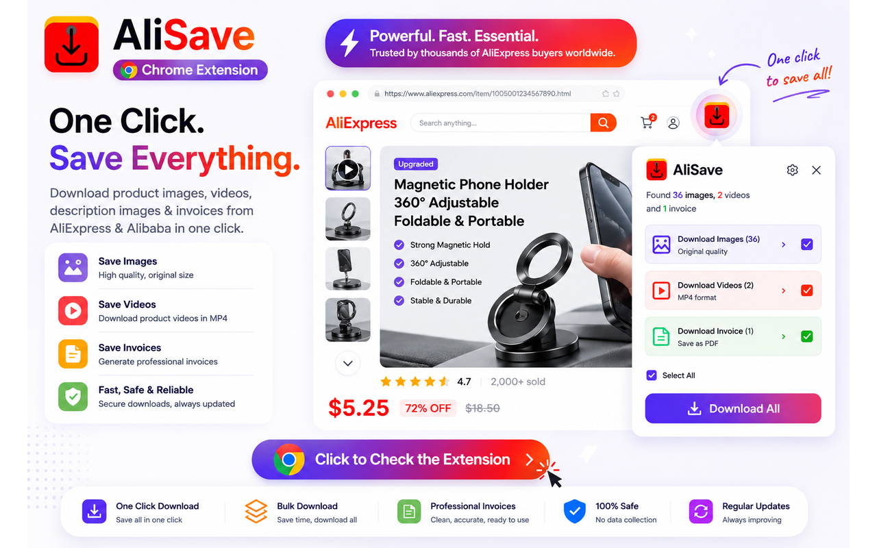 AliSave - Download AliExpress Images & Videos - 截图 4