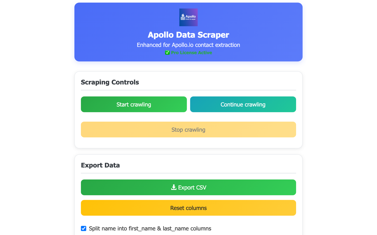 Apollo.io Data Scraper | Auto Formatted CSV Export for Apollo - 截图 1