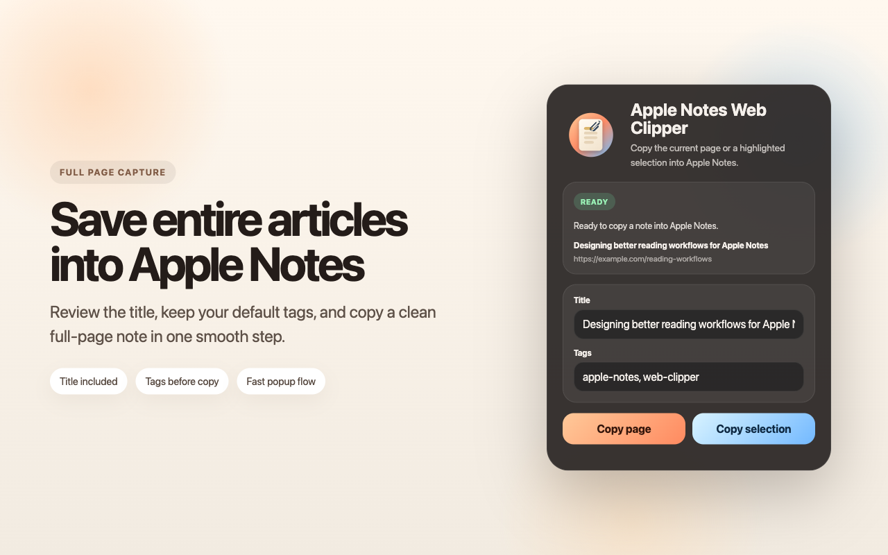 Apple Notes Web Clipper - 截图 1