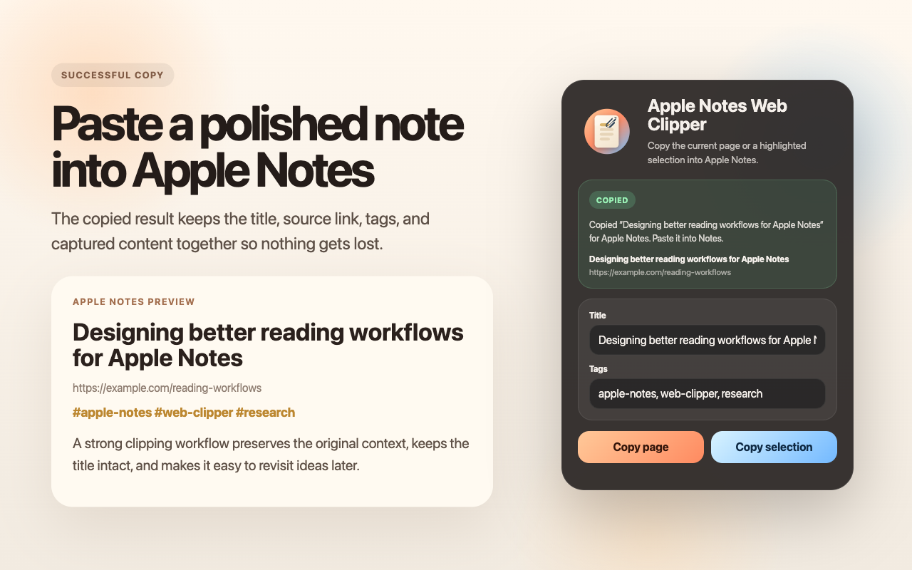 Apple Notes Web Clipper - 截图 2