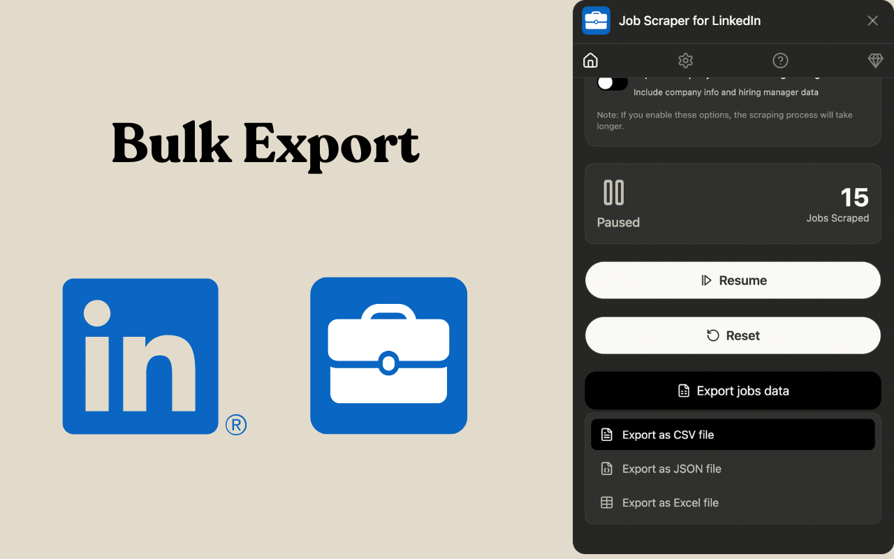 LinkedIn™ 职位抓取工具 - 截图 1