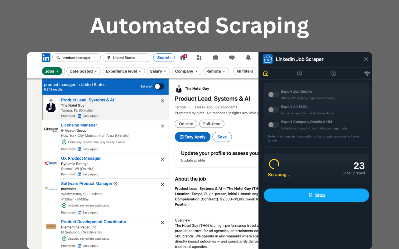 LinkedIn Job Scraper - 截图 1