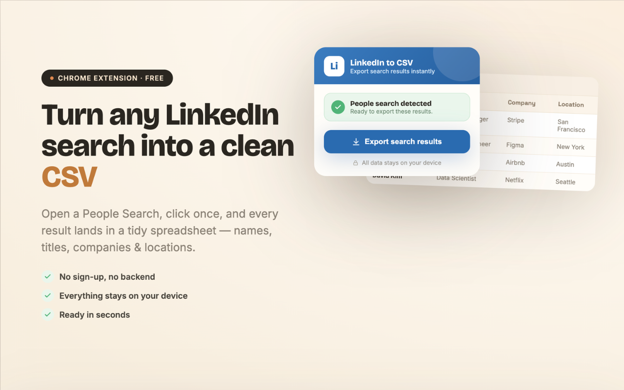 LinkedIn → CSV Exporter - 截图 3