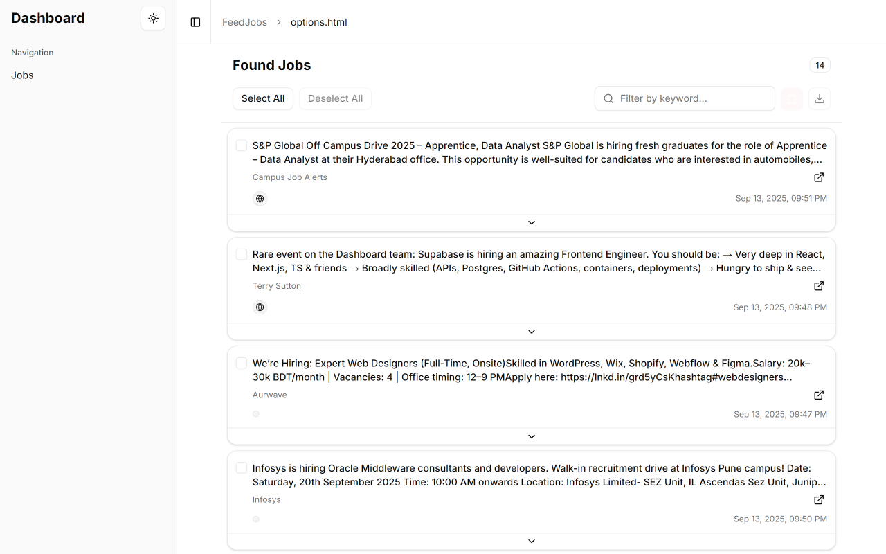 FeedJobs - Find Jobs from LinkedIn Feeds - 截图 1
