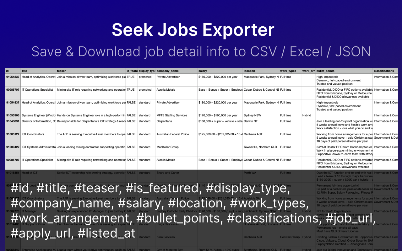 Seek Job Scraper - 截图 2