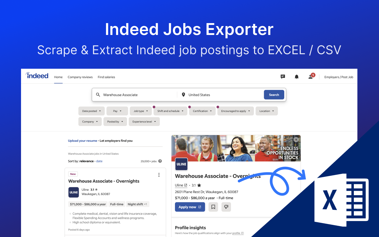 Indeed Scraper: Export Job for Indeed - 截图 2